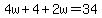 4w%2B4%2B2w=34