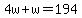 4w%2Bw=194
