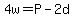 4w=P-2d