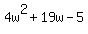 4w%5E2%2B19w-5
