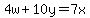 4w+%2B10y=+7x+