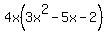 4x%283x%5E2-5x-2%29