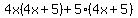 4x%284x%2B5%29%2B5%284x%2B5%29