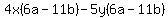 4x%286a-11b%29+-+5y%286a-11b%29