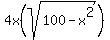 4x%28sqrt%28100-x%5E2%29%29