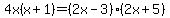 4x%28x%2B1%29=%282x-3%29%282x%2B5%29