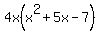 4x%28x%5E2%2B5x-7%29