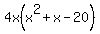 4x%28x%5E2%2Bx-20%29