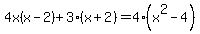 4x%28x-2%29%2B3%28x%2B2%29=4%28x%5E2-4%29