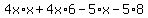 4x%2Ax%2B4x%2A6+-+5%2Ax-5%2A8
