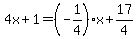 4x%2B1=%28-1%2F4%29x%2B17%2F4