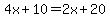 4x%2B10+=+2x%2B20
