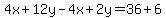 4x%2B12y-4x%2B2y=36%2B6