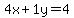4x%2B1y=4