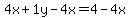 4x%2B1y-4x=4-4x