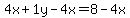 4x%2B1y-4x=8-4x