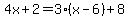 4x%2B2=3%2A%28x-6%29%2B8