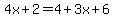 4x%2B2=4%2B3x%2B6
