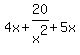 4x%2B20%2Fx%5E2%2B5x+