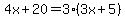 4x%2B20=3%283x%2B5%29