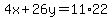 4x%2B26y=11%2A22
