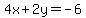 4x%2B2y=-6