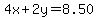 4x%2B2y=8.50