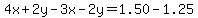 4x%2B2y-3x-2y=1.50-1.25