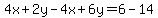 4x%2B2y-4x%2B6y=6-14