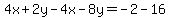 4x%2B2y-4x-8y=-2-16