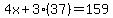 4x%2B3%2837%29=159