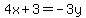 4x%2B3=+-3y
