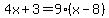 4x%2B3=9%28x-8%29