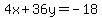 4x%2B36y=-18