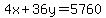 4x%2B36y+=+5760