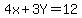 4x%2B3Y=12