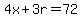 4x%2B3r=72