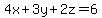 4x%2B3y%2B2z=6