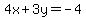 4x%2B3y=-4
