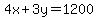 4x%2B3y=1200
