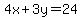 4x%2B3y=24