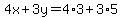 4x%2B3y=4%2A3%2B3%2A5