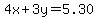 4x%2B3y=5.30