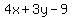4x%2B3y-9