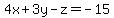 4x%2B3y-z=-15