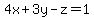 4x%2B3y-z=1