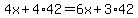 4x%2B4%2A42=6x%2B3%2A42