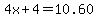 4x%2B4.00=10.60