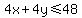 4x%2B4y%3C=48