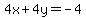 4x%2B4y=-4+